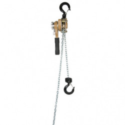 Heavy Duty Gold Series Lever Chain Hoist, 10' Lift, 500 lbs. (0.25 tons) Capacity, Alloy Steel Chain
