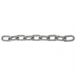 Straight Link Chain, Low Carbon Steel, 1" x 100' (30.4 m) L, Grade 30, 17900 lbs. (8.95 tons) Load Capacity