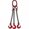 Chain Sling, Grade 80 Chain, Triple Legs, Oblong & Slip Hooks, 3/8" x 5'