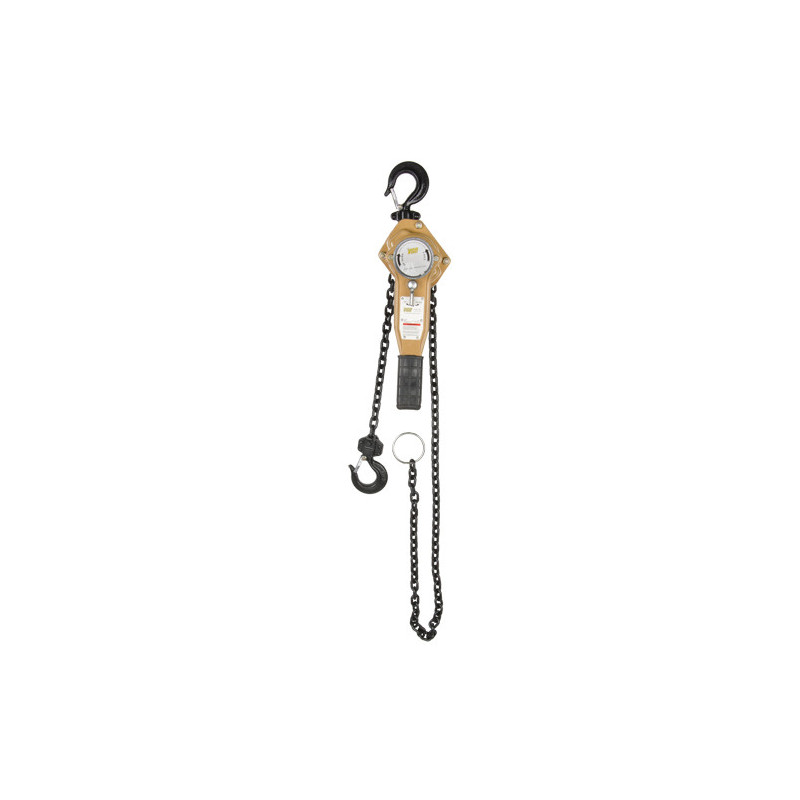 Heavy Duty Gold Series Lever Chain Hoist, 5' Lift, 1500 lbs. (0.75 tons) Capacity, Alloy Steel Chain