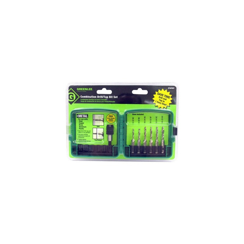 6-32 to 1/4-20 6-Piece Drill Tap Set