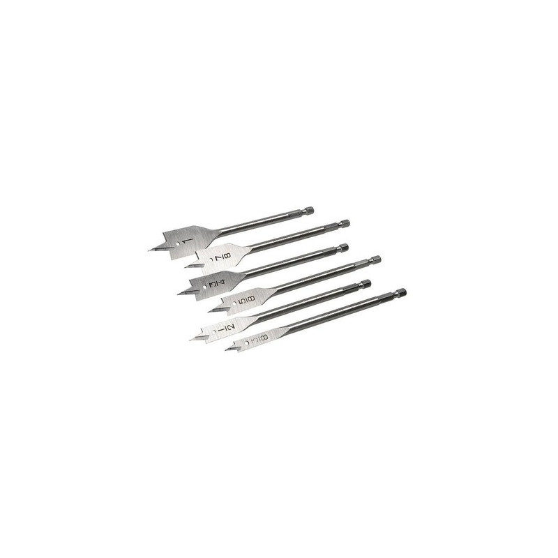 6-Piece Spade Bit Set, 3/8" - 1"