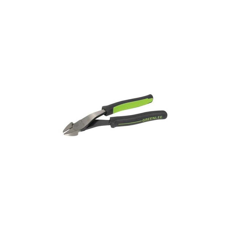 8" High-Leverage Diagonal Cutting Pliers, Angled Head (Molded Grip)