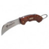 Folding Knife, 2-5/8" Stainless Steel Hawk Bill, Wood