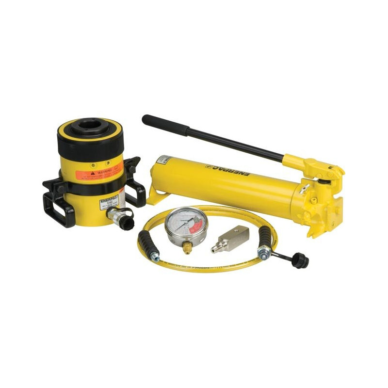 SCH603H, 60 Ton, 3 in Stroke, Hollow Hydraulic Cylinder and Hand Pump Set