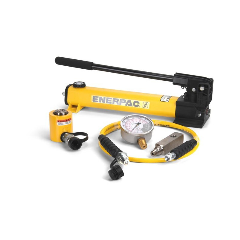 SCL101H, 10 Ton, 1.5 in Stroke, Low Height Hydraulic Cylinder and Hand Pump Set