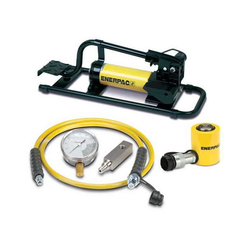 SCL101FP, 10 Ton, 1.5 in Stroke, Low Height Hydraulic Cylinder and Foot Pump Set