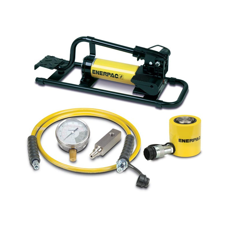 SCL201FP, 20 Ton, 1.75 in Stroke, Low Height Hydraulic Cylinder and Foot Pump Set