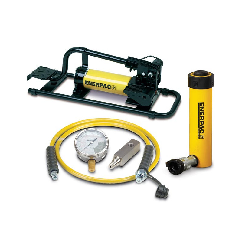 SCR106FP, 10 Ton, 6.13 in Stroke, Hydraulic Cylinder and Foot Pump Set