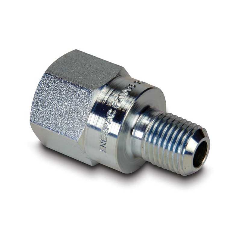 Raccord haute pression, adaptateur, 700 bar Pression de fonctionnement maximale, Connexion de 3/8 " NPTF femelle à 1/4 " NPTF m