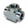 Raccord haute pression, forme en T, pression de fonctionnement maximale de 700 bar, connexion de 3/8" NPTF femelle à 3/8" NPTF 