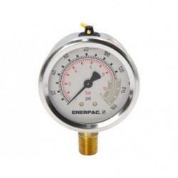 G2510L, Hydraulic Pressure Gauge, 2.50 in. Face, Lower Mount, Glycerine Filled, 160 maximum psi