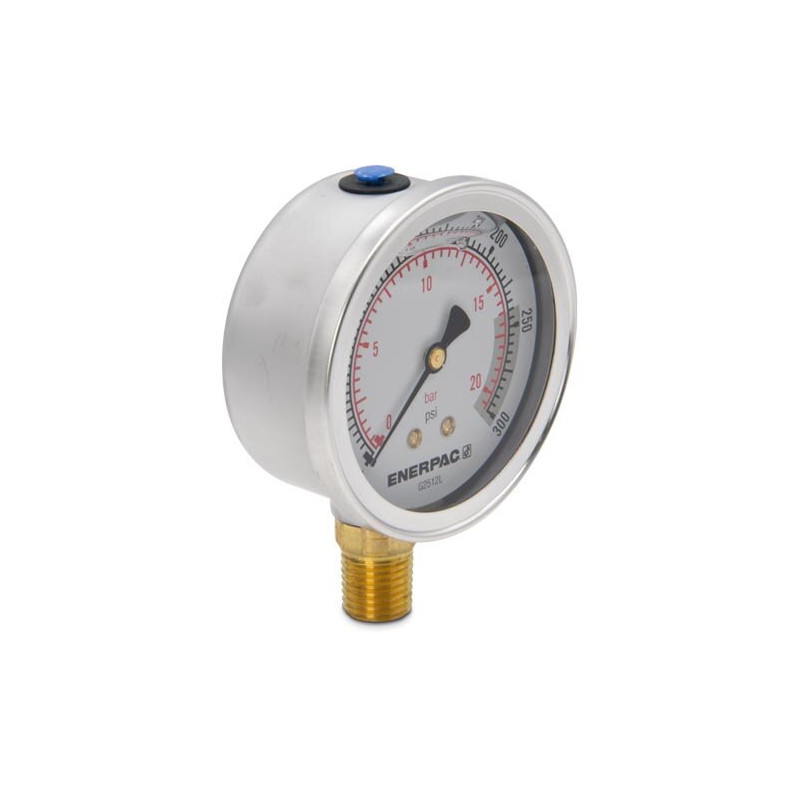 G2512L, Hydraulic Pressure Gauge, 2.50 in. Face, Lower Mount, Glycerine Filled, 300 maximum psi