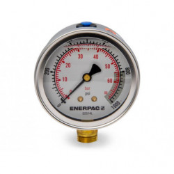 G2514L, Hydraulic Pressure Gauge, 2.50 in. Face, Lower Mount, Glycerine Filled, 1,000 maximum psi