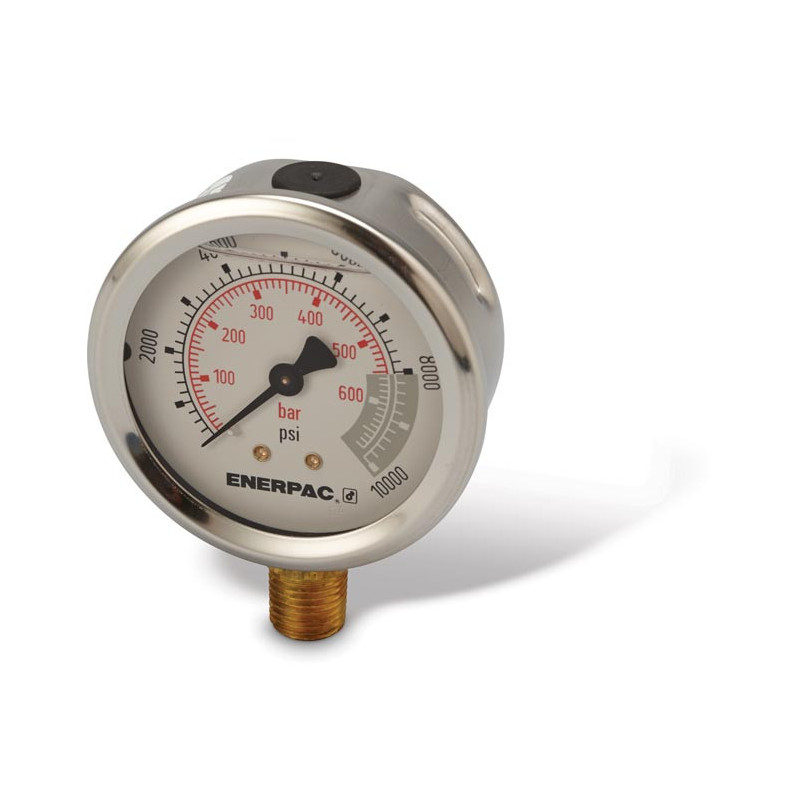 G2535L, Hydraulic Pressure Gauge, 2.50 in. Face, Lower Mount, Glycerine Filled, 10,000 maximum psi