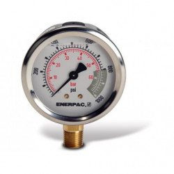 G2516SL, Hydraulic Pressure Gauge, 63 mm Face, Lower Mount, Glycerine Filled, 70 bar maximum pressure