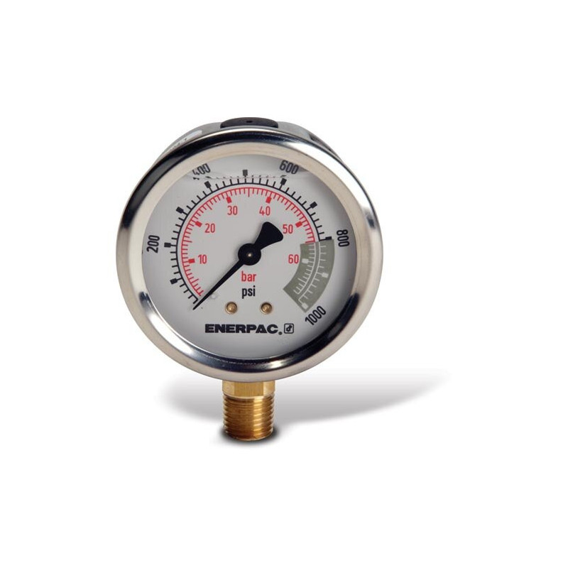 G2516SL, Hydraulic Pressure Gauge, 63 mm Face, Lower Mount, Glycerine Filled, 70 bar maximum pressure