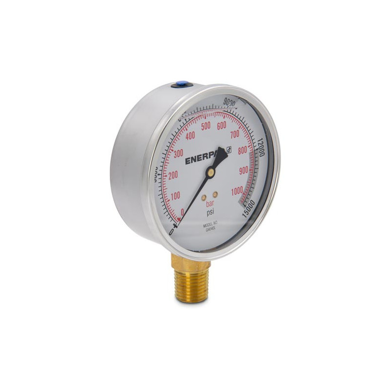 G4040L, Hydraulic Pressure Gauge, 4.0 in. Face,  Lower Mount, Glycerine Filled, 15,000 maximum psi