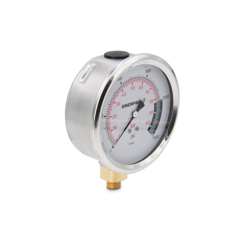 G4089L, Hydraulic Pressure Gauge, 4.0 in. Face,  Lower Mount, Glycerine Filled, 15,000 maximum psi