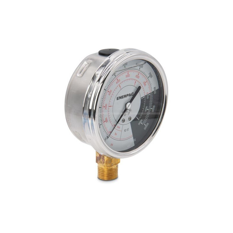 GF5P, Hydraulic Force and Pressure Gauge, Imperial Scale, for use with 5 Ton Cylinders