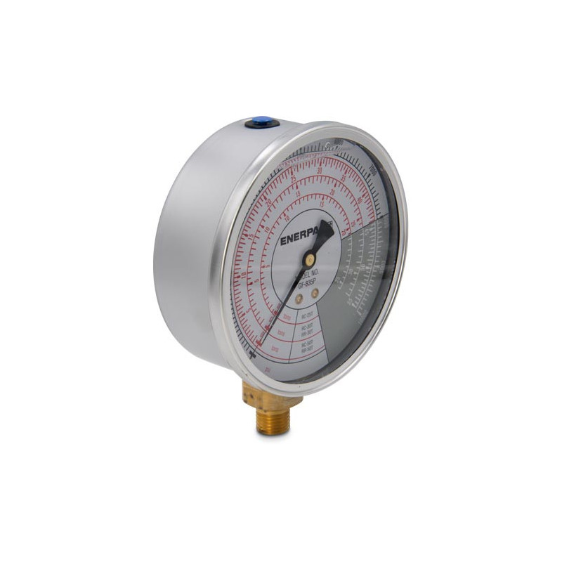 GF835P, Hydraulic Force and Pressure Gauge, Imperial Scale, for use with 25 and 50 Ton Cylinders