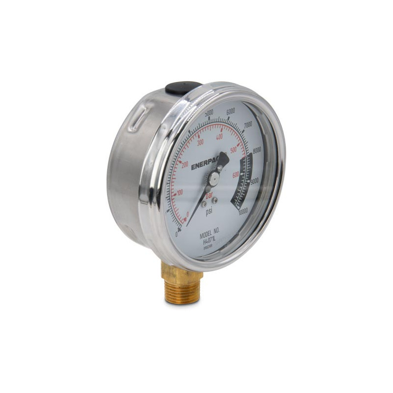 H4071L, Hydraulic Pressure Gauge, 4.0 in. Face,  Lower Mount, High Cycle, 10,000 maximum psi