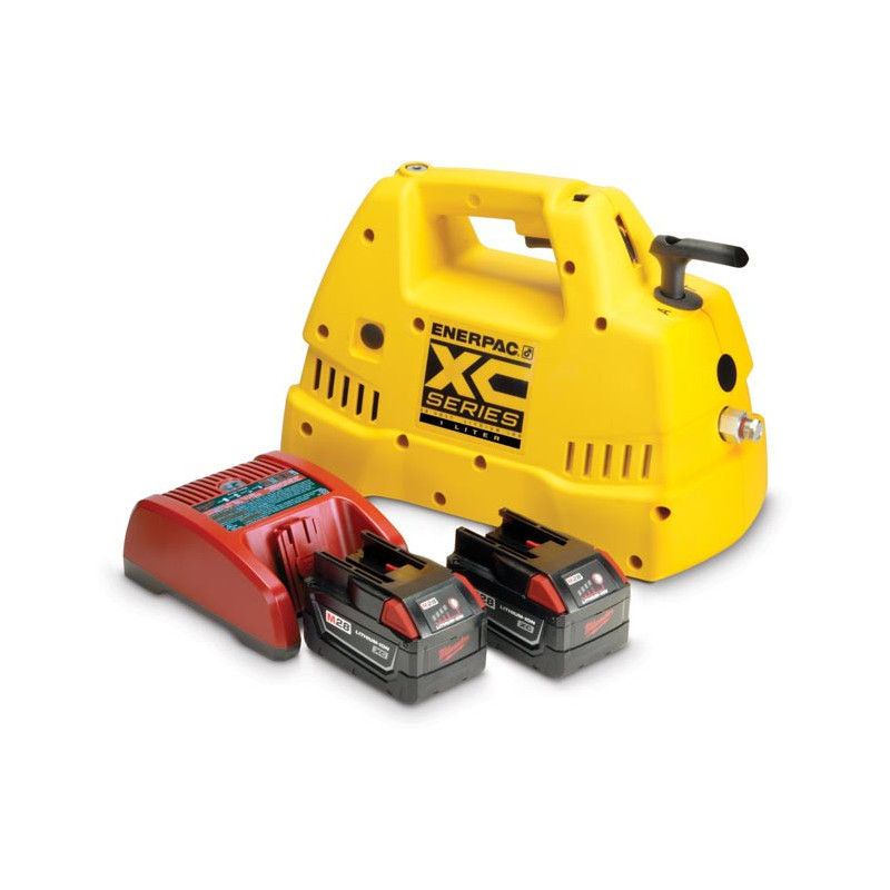 XC1201MB, Cordless Hydraulic Pump, 3/2 Valve, 60 in3 Usable Oil, Batteries and Charger Included, 115V