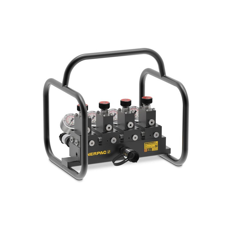 SFM41, Split Flow Hydraulic Manifold with Gauges and Frame, For Single-Acting Cylinders