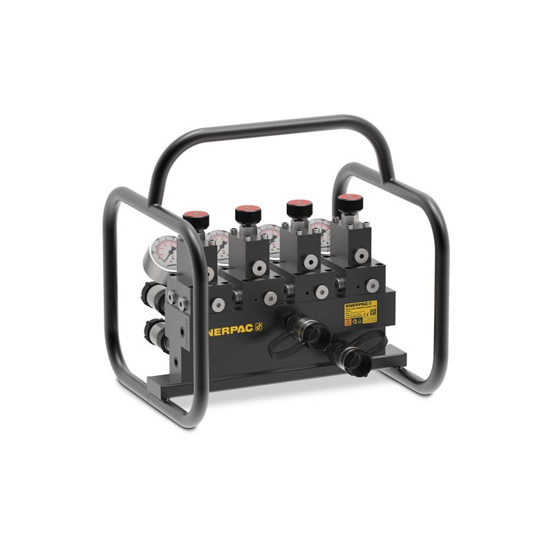 SFM42, Split Flow Hydraulic Manifold with Gauges and Frame, For Double-Acting Cylinders