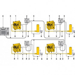 Split-Flow Pump Kit for Networked SFP-Pumps in Multiple-Point Synchronous Lifting Operation