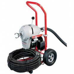 Machine avec gant RIDGID A-1 de nettoyage de canalisation, clé de découplage A-12 et gaine de guidage arrière A-34-12, plus kit