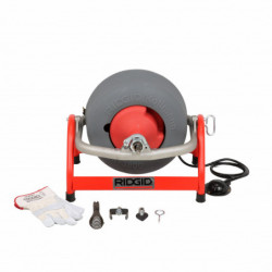 Machine K-3800 avec équipement standard : câble C-31, 3/8 po x 50 pi (10 mm x 15,2 m), tarière à bulbe T-202, couteau C T-205, 