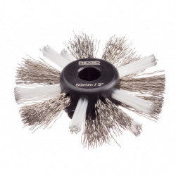 2" (55mm) nylon/steel brush...