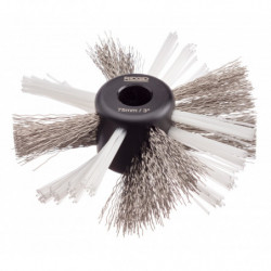 3" (80mm) nylon/steel brush...